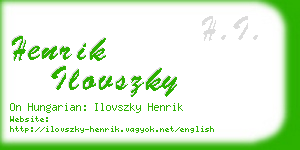 henrik ilovszky business card